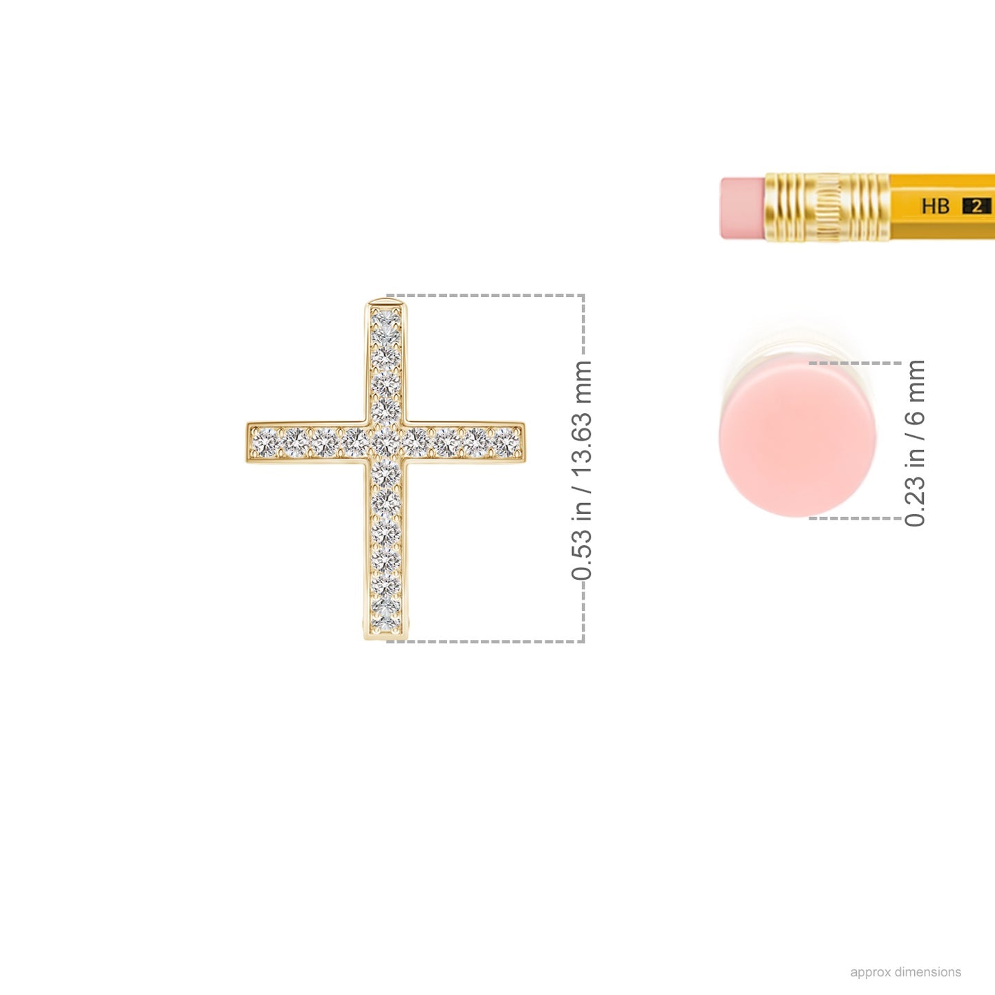Pave-Set Diamond Cross Hoop Earrings