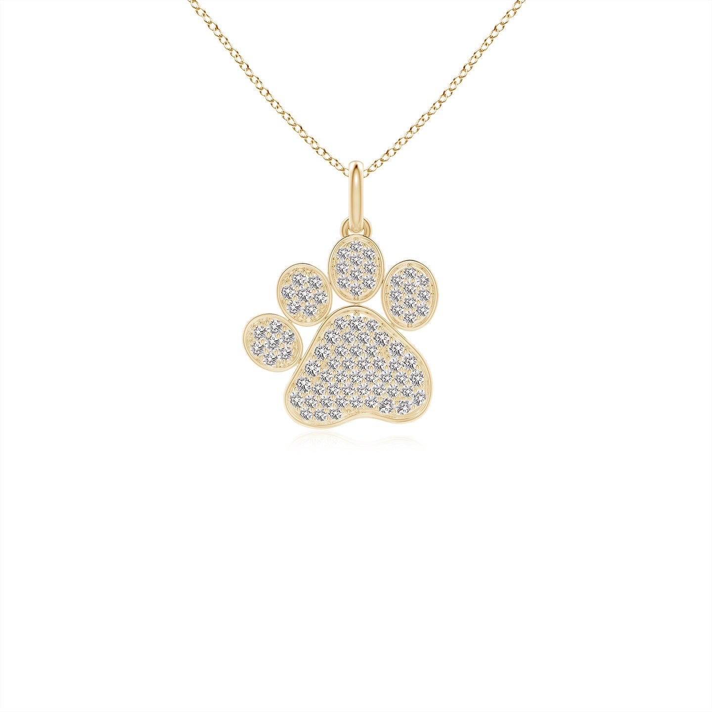 Pave-Set Diamond Paw Pendant
