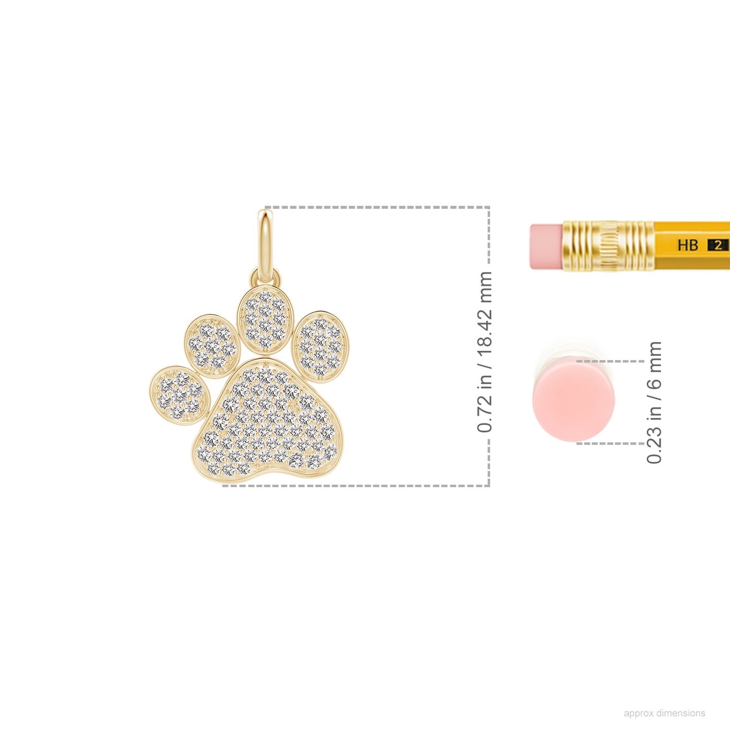 Pave-Set Diamond Paw Pendant