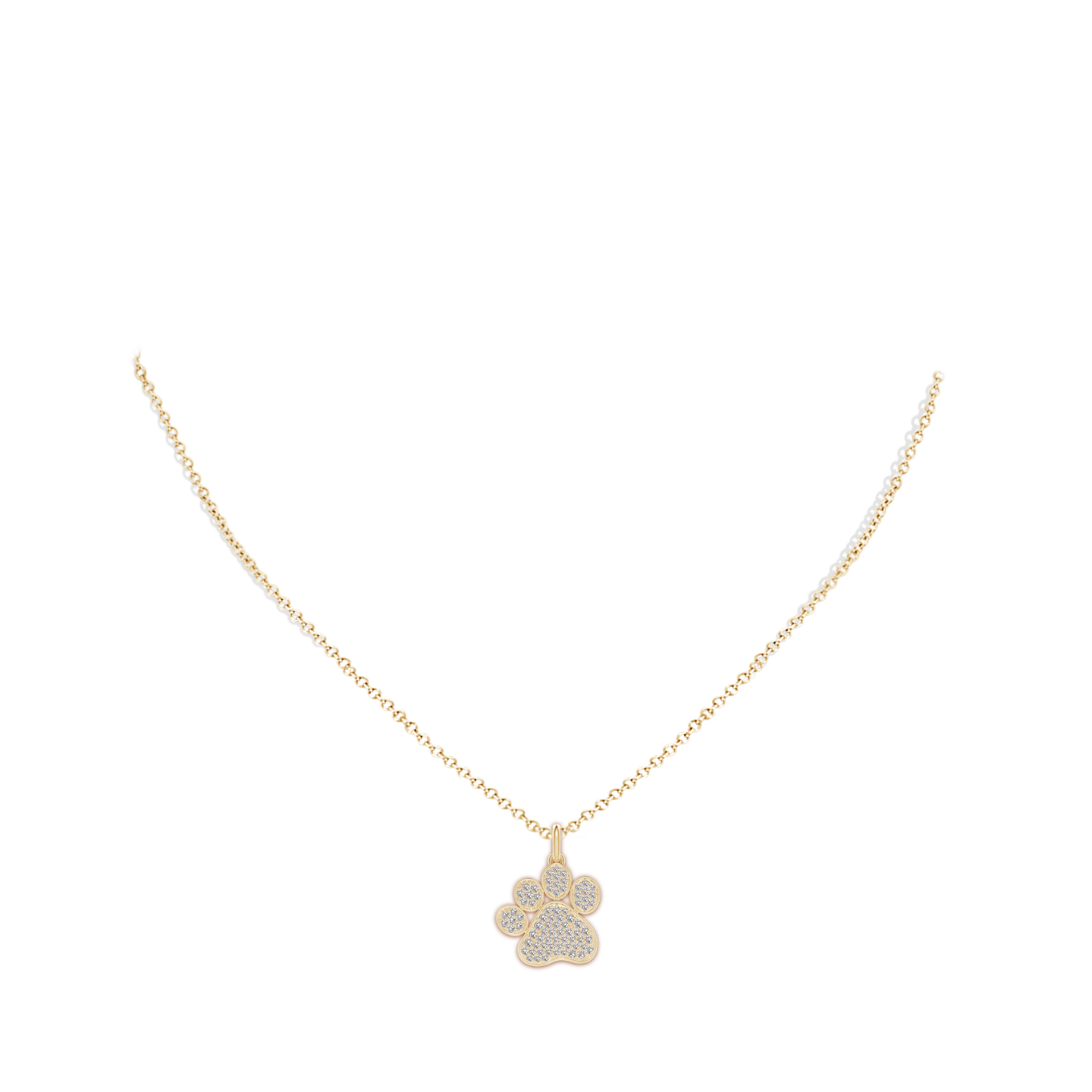 Pave-Set Diamond Paw Pendant