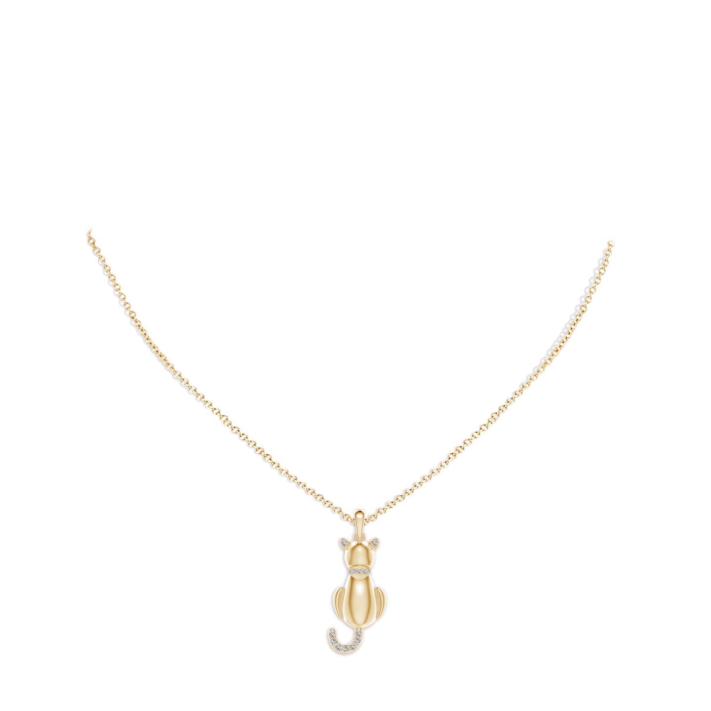 Classic Diamond Cat Pendant