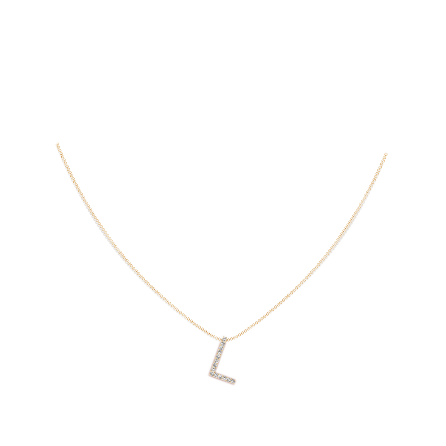 Prong-Set Diamond Capital "L" Initial Pendant