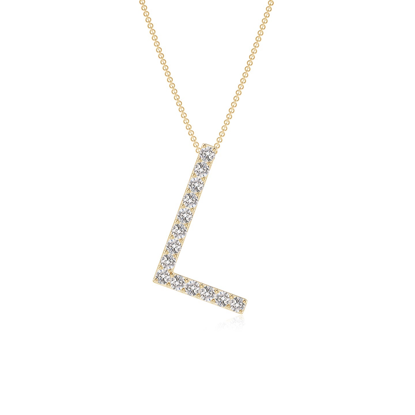 Prong-Set Diamond Capital "L" Initial Pendant