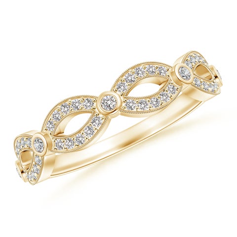 Milgrain Diamond Marquise And Dot Wedding Band For Her