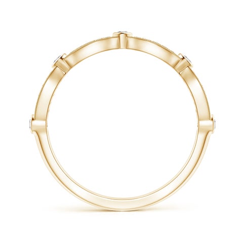 Milgrain Diamond Marquise And Dot Wedding Band For Her