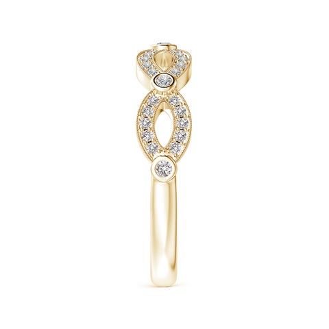Milgrain Diamond Marquise And Dot Wedding Band For Her