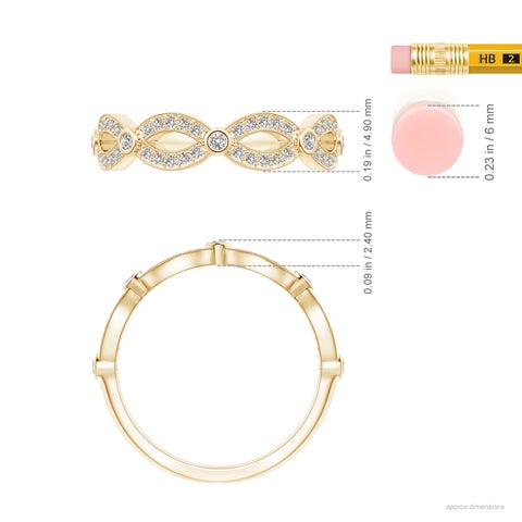 Milgrain Diamond Marquise And Dot Wedding Band For Her