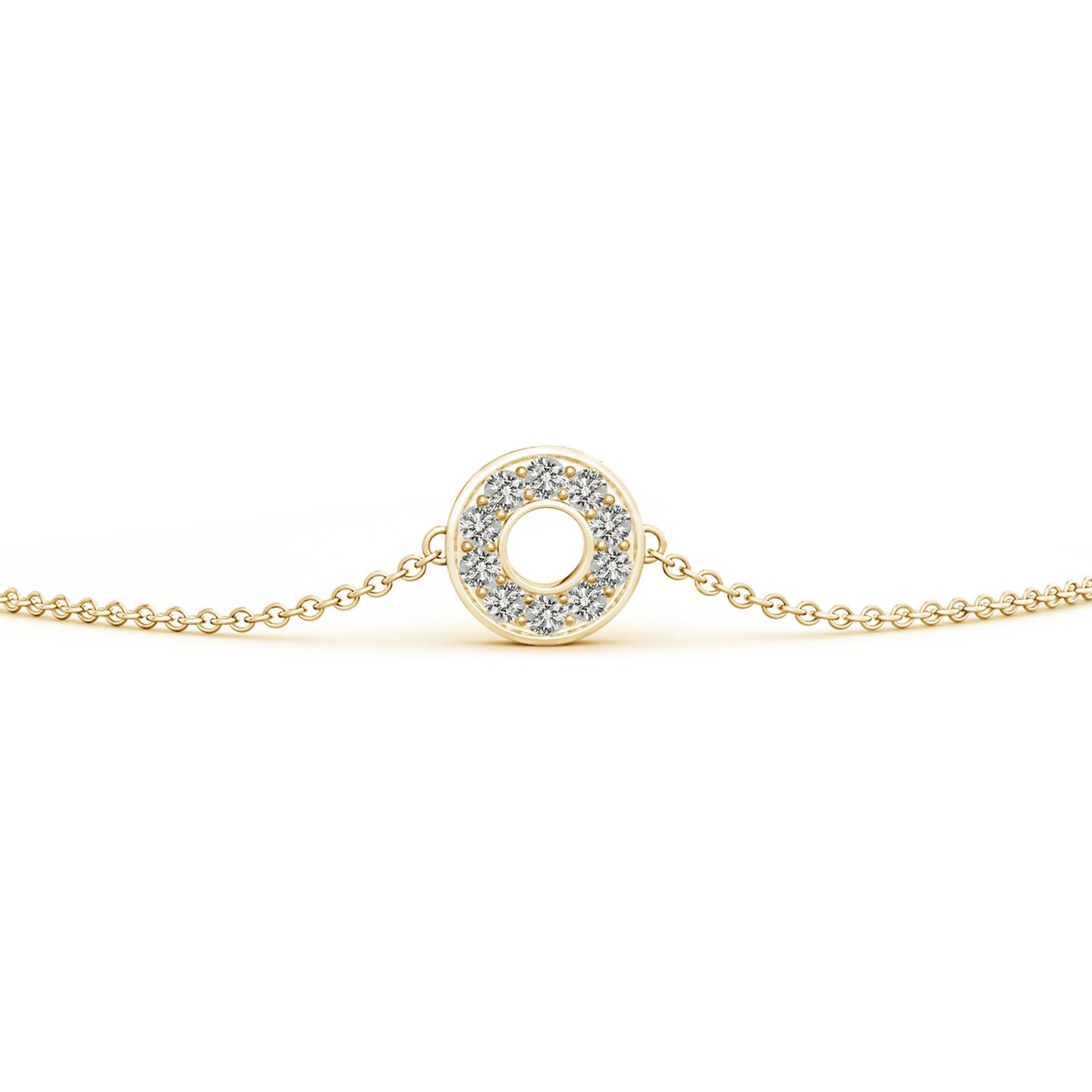 Pave-Set Round Diamond Chain Bracelet