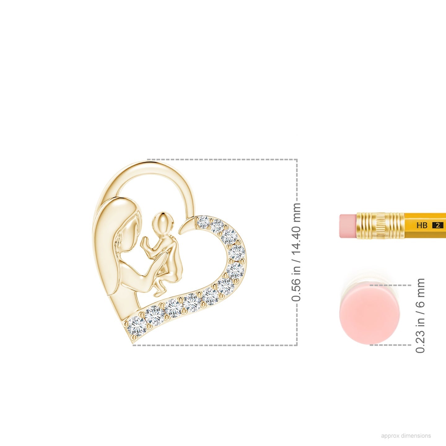 Diamond Heart Mother & Baby Pendant