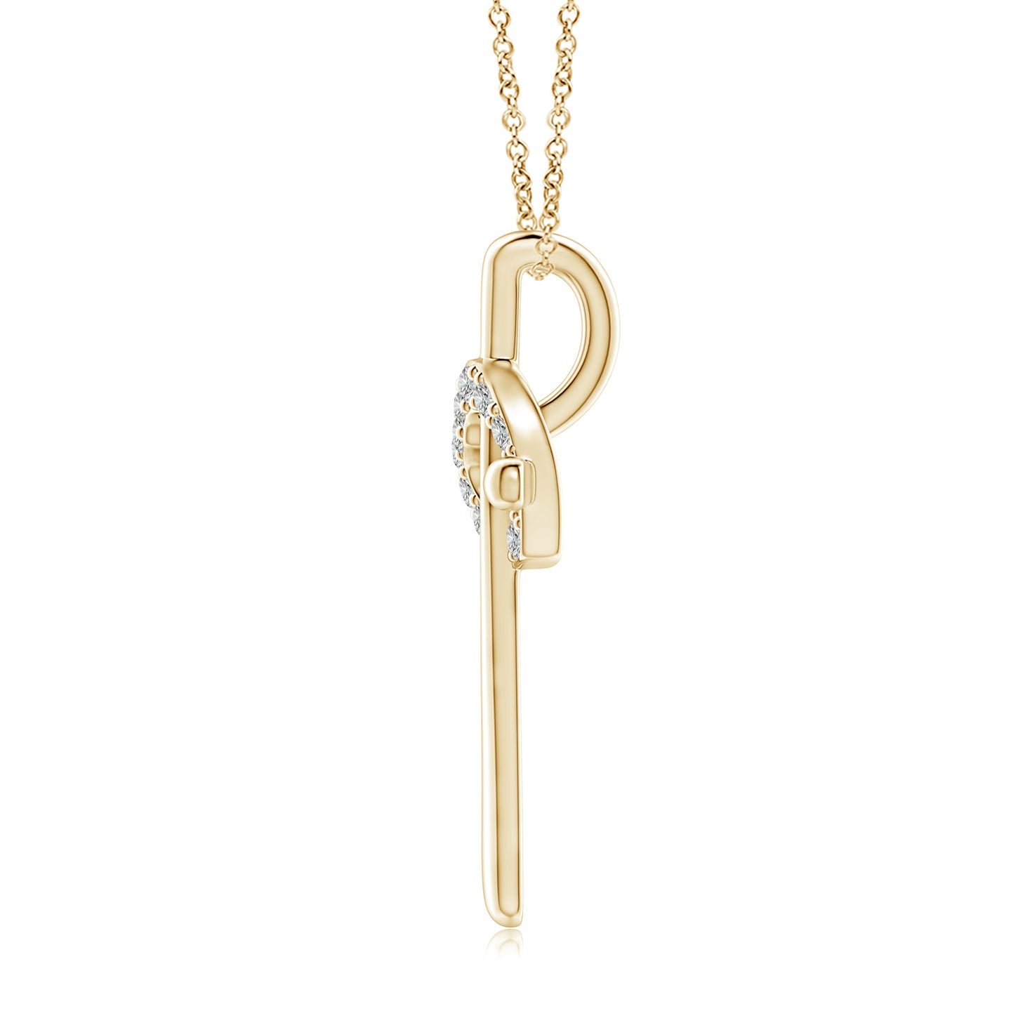 Cross Pendant With Diamond Heart
