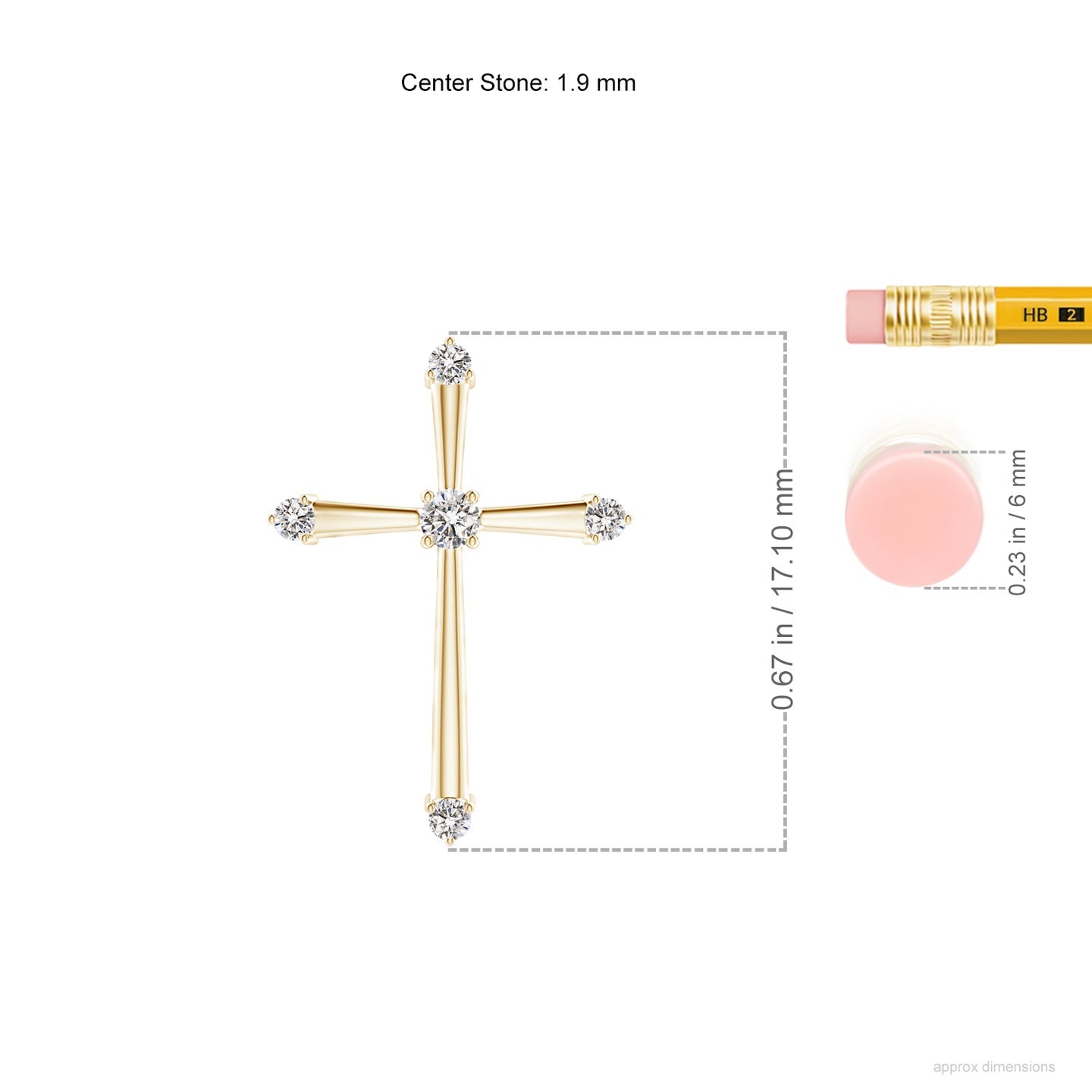 Classic Diamond Budded Cross Pendant