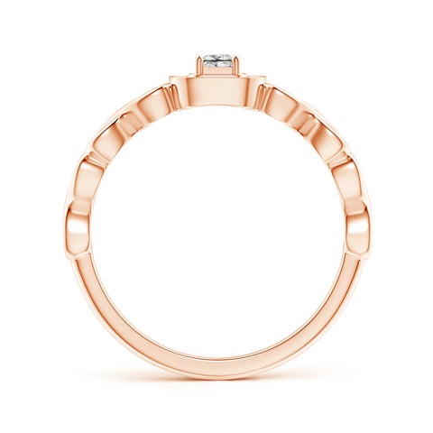 Princess-Cut Diamond Cushion Halo Promise Ring With Infinity Heart-Motifs