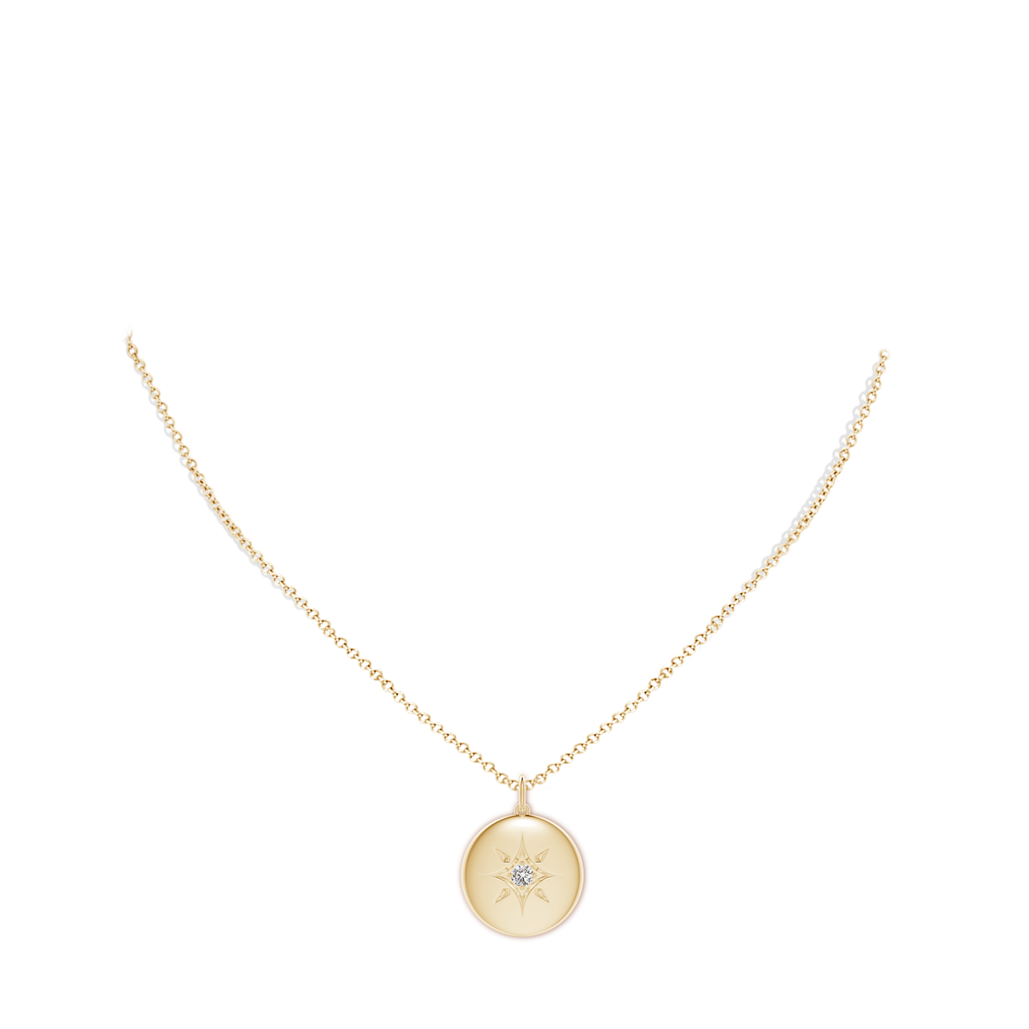 North Star Diamond Disc Pendant