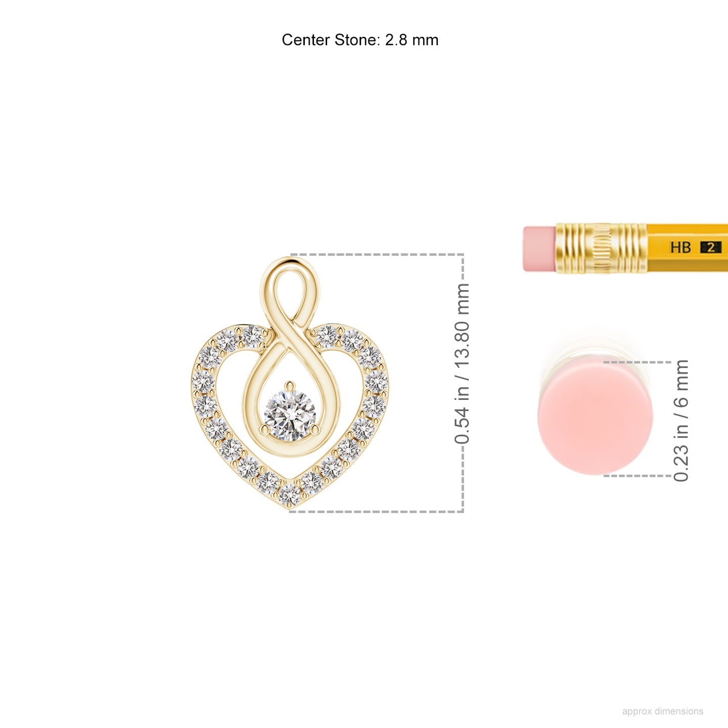 Diamond Heart Pendant with Infinity Loop