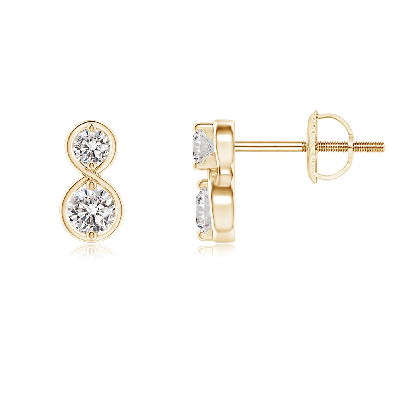 Two Stone Diamond Infinity Earrings