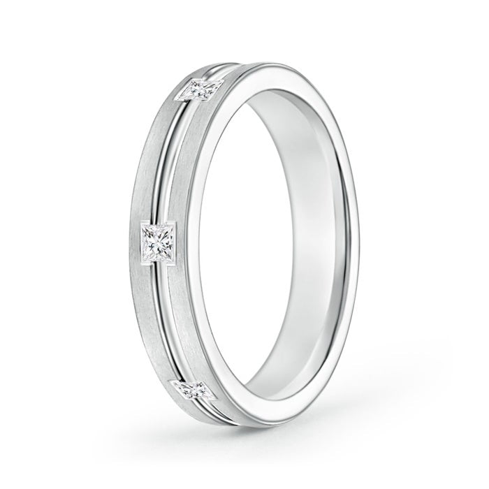 Satin Finish Gypsy Set Diamond Wedding Ring For Men