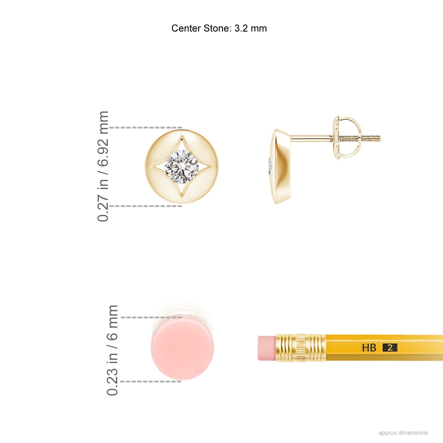 Channel-Set Diamond Solitaire Round Stud Earrings