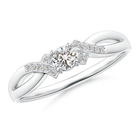 Solitaire Diamond Criss-Cross Ring