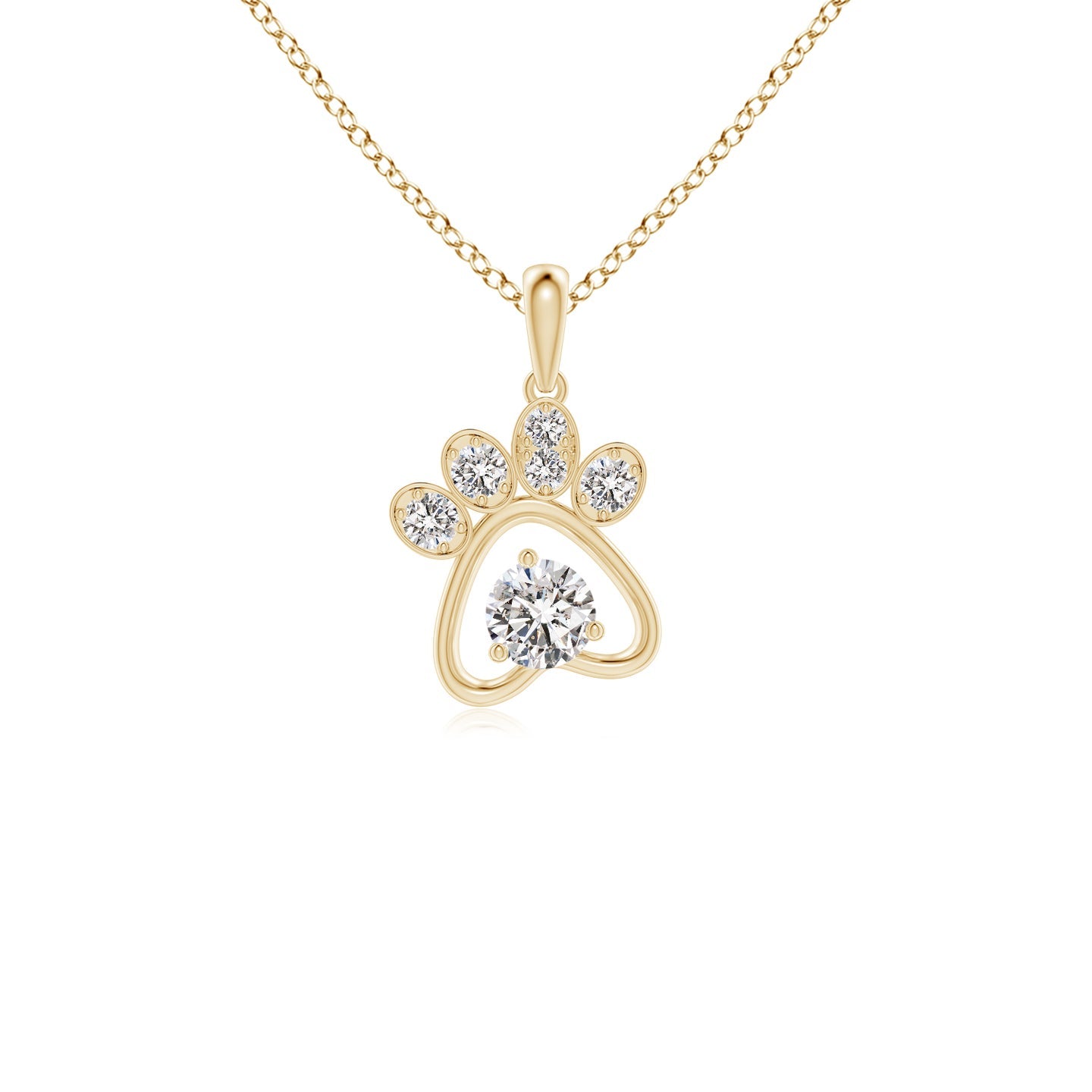 Diamond Paw Print Pendant