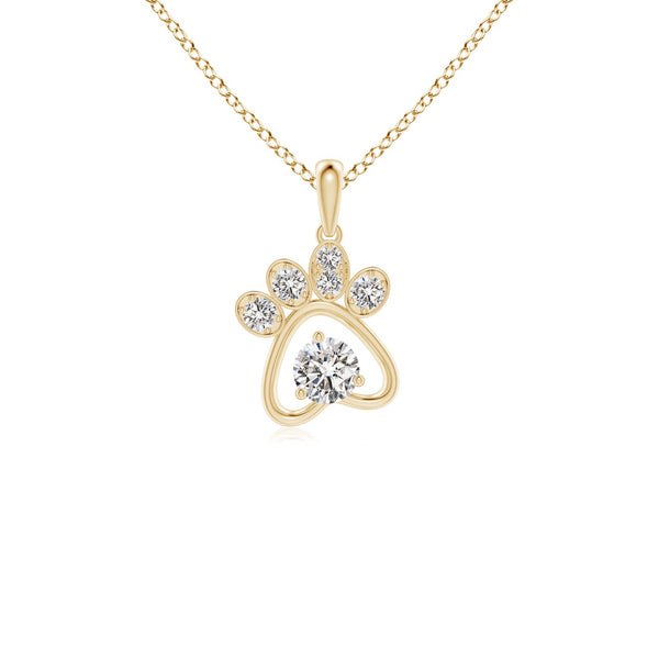 Diamond Paw Print Pendant