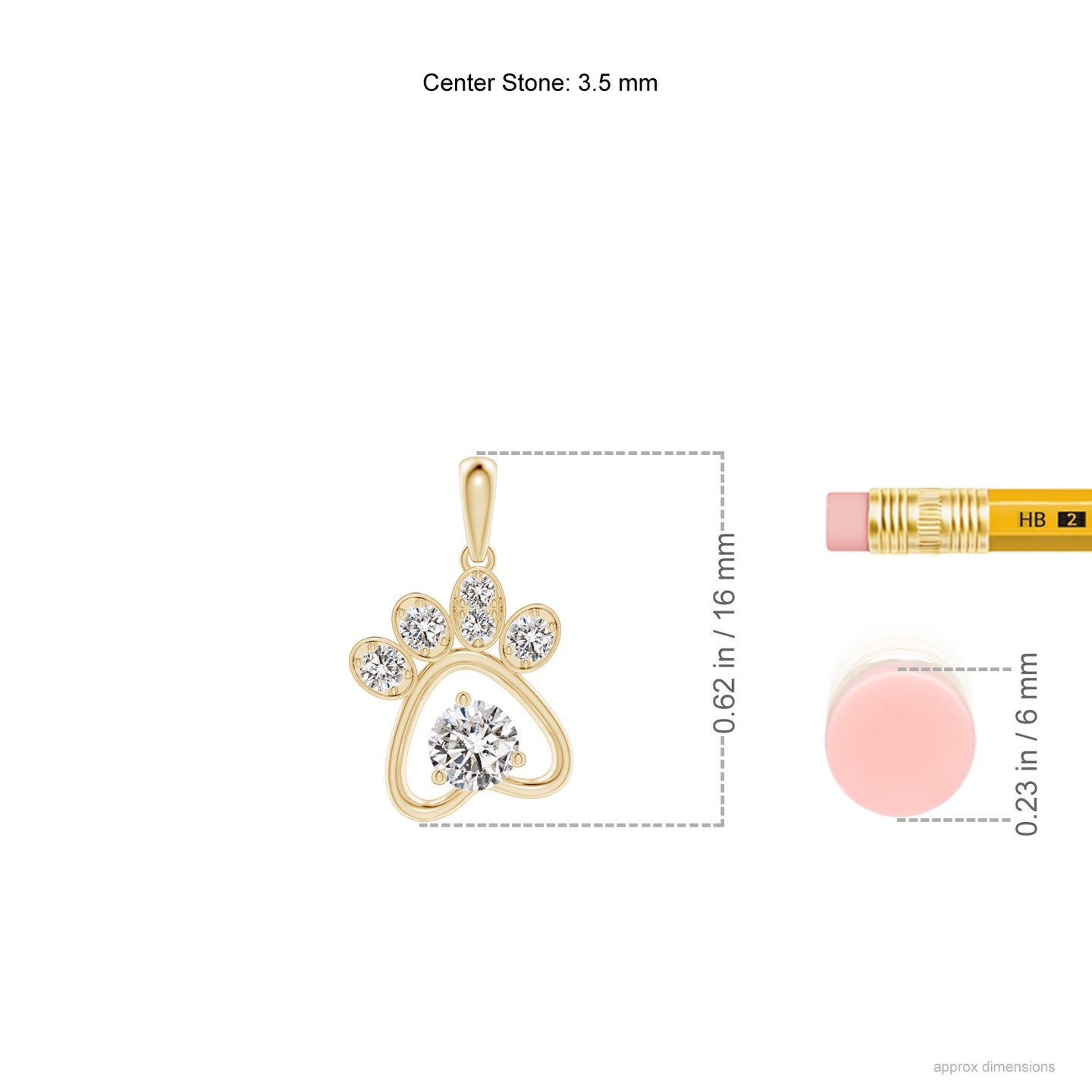 Diamond Paw Print Pendant