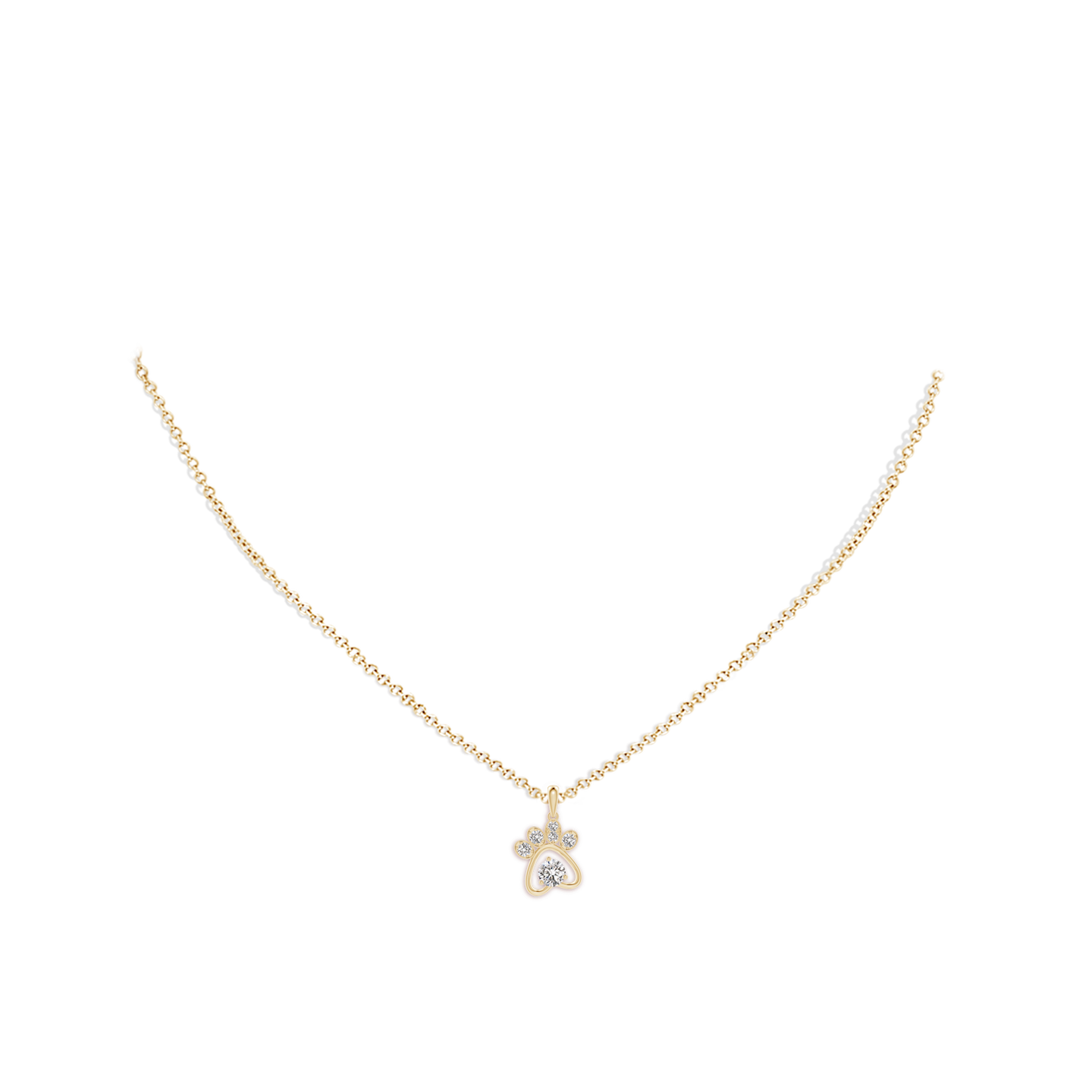 Diamond Paw Print Pendant