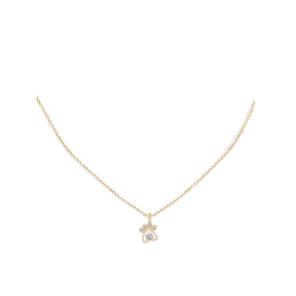 Diamond Paw Print Pendant