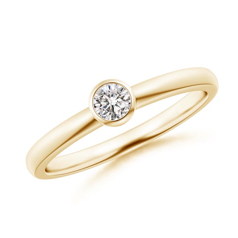 Bezel-Set Solitaire Round Diamond Stackable Ring