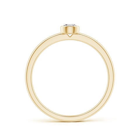Bezel-Set Solitaire Round Diamond Stackable Ring