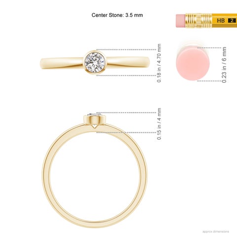 Bezel-Set Solitaire Round Diamond Stackable Ring