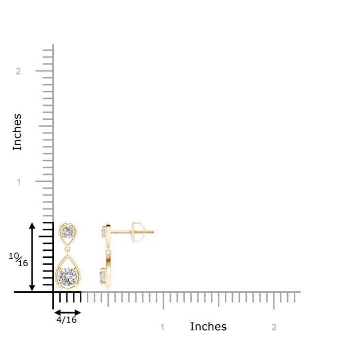 Two Stone Natural Diamond Drop Earrings