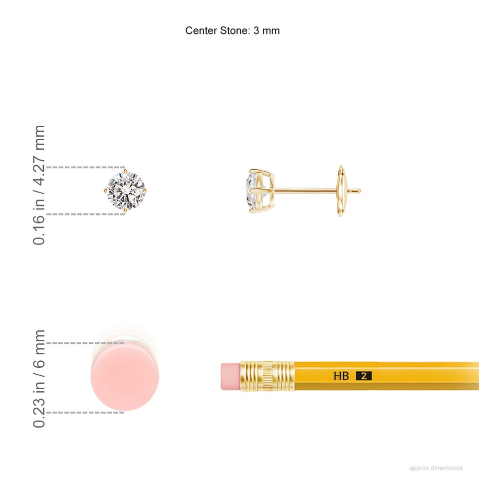 Basket-Set Solitaire Diamond Stud Earrings