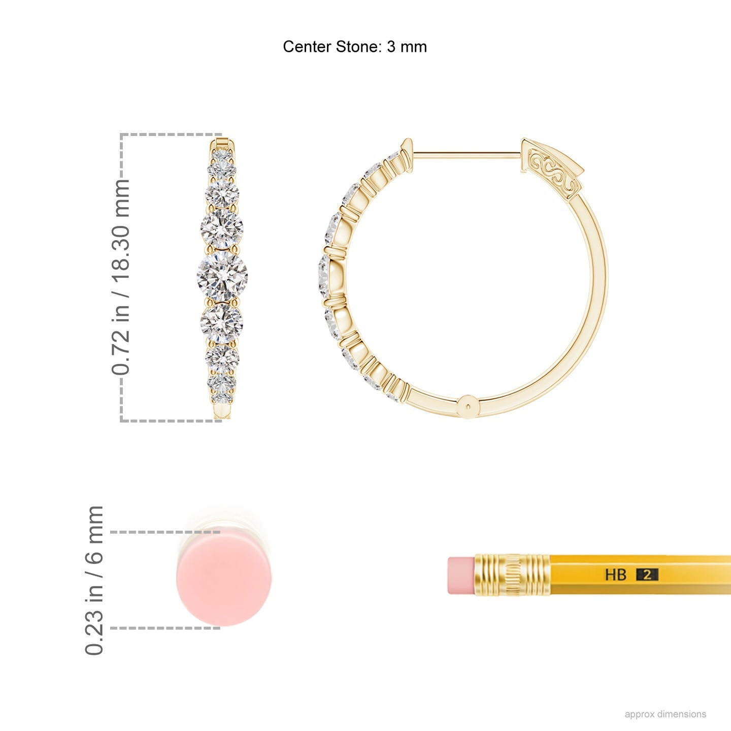 Graduated Diamond Hoop Earrings