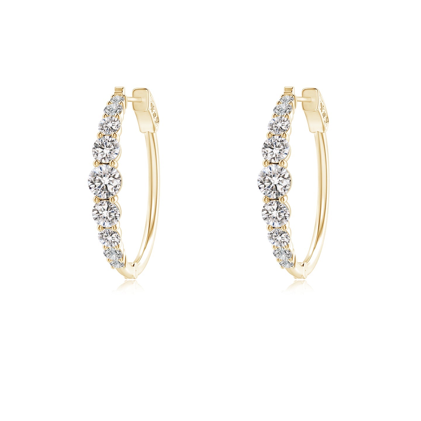 Graduated Diamond Hoop Earrings