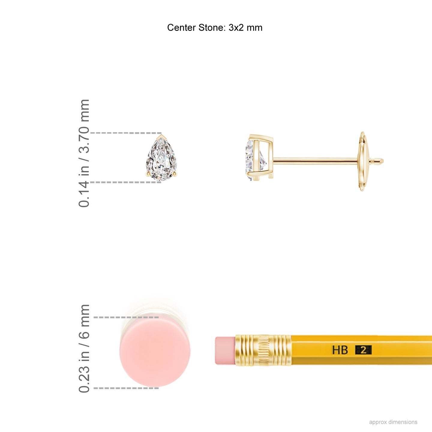 Pear-Shaped Diamond Solitaire Stud Earrings
