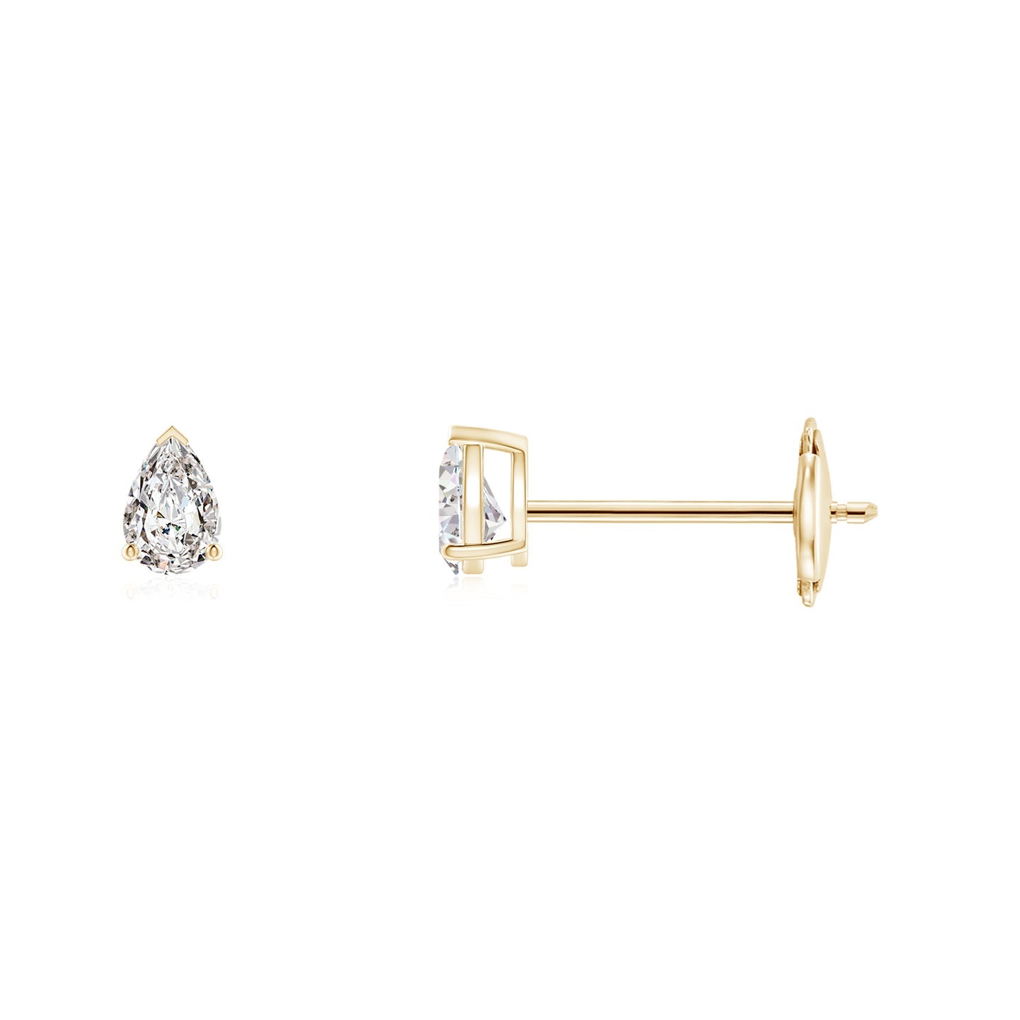 Pear-Shaped Diamond Solitaire Stud Earrings