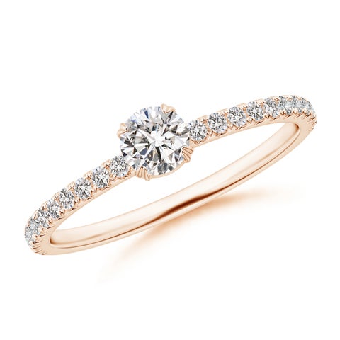 Classic Round Diamond Solitaire Ring With Accents