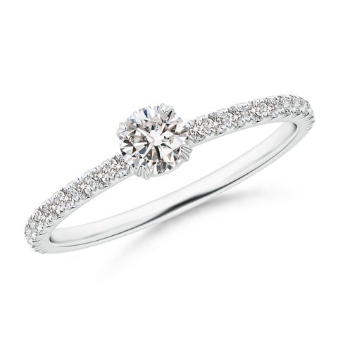 Classic Round Diamond Solitaire Ring With Accents