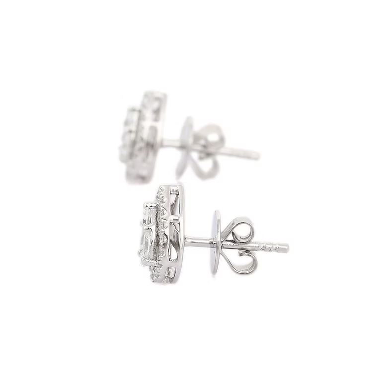 18K Solid Gold Solitaire Diamond Studs
