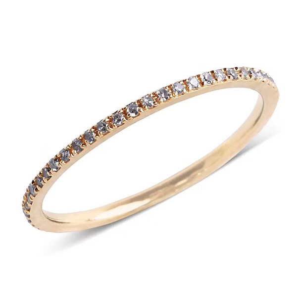 14K Solid Gold Thin Diamond Eternity Band