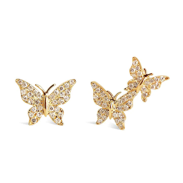 14K Solid Gold Ally Butterfly Diamond Earrings | The Karat Store