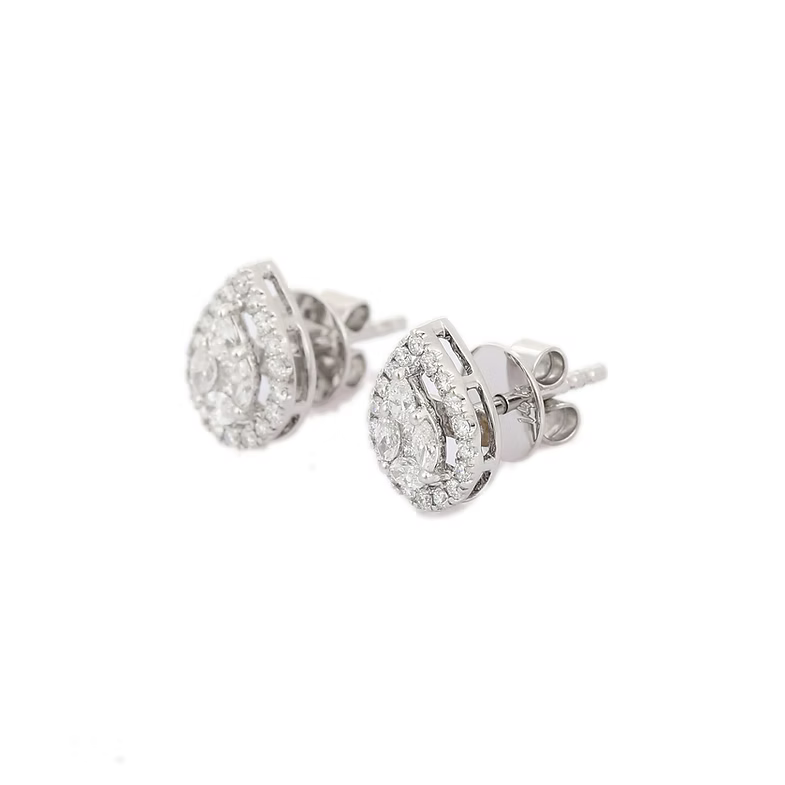 18K Solid Gold Solitaire Diamond Studs