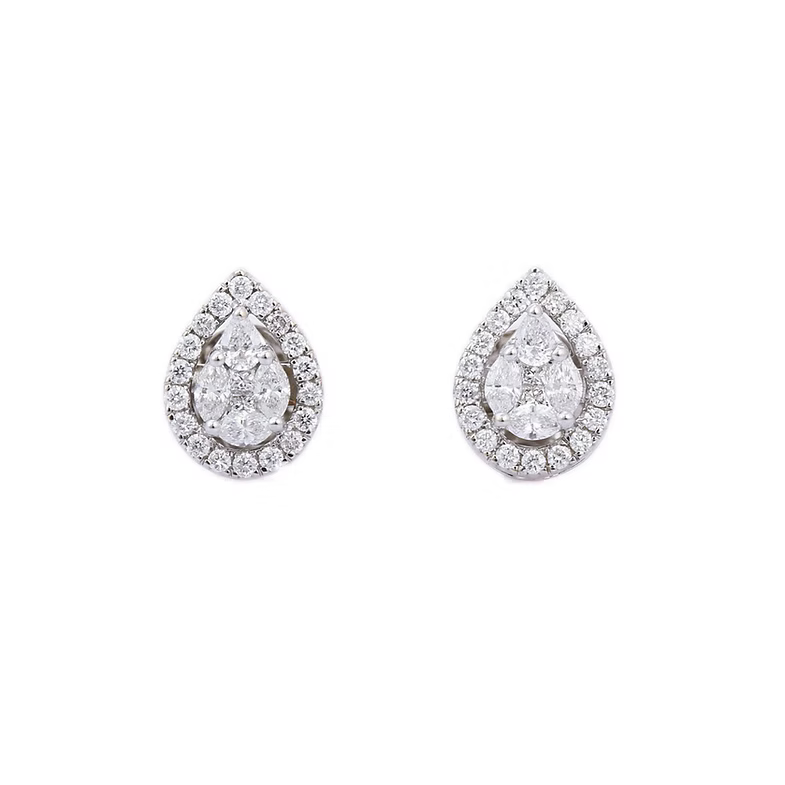 18K Solid Gold Solitaire Diamond Studs