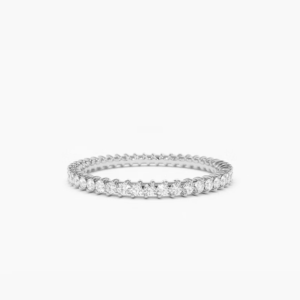 14K Solid Gold Full Eternity Petite Diamond Ring