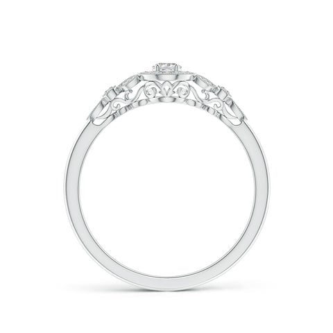 Vintage Inspired Oval Diamond Halo Engagement Ring