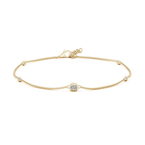 Oval Diamond Station Bracelet with Bezel-Set Accents