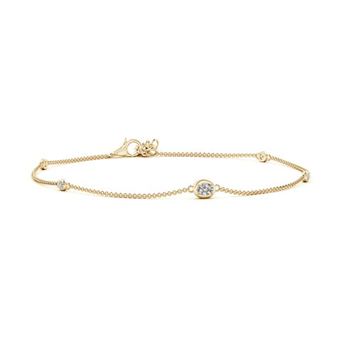 Oval Diamond Station Bracelet with Bezel-Set Accents
