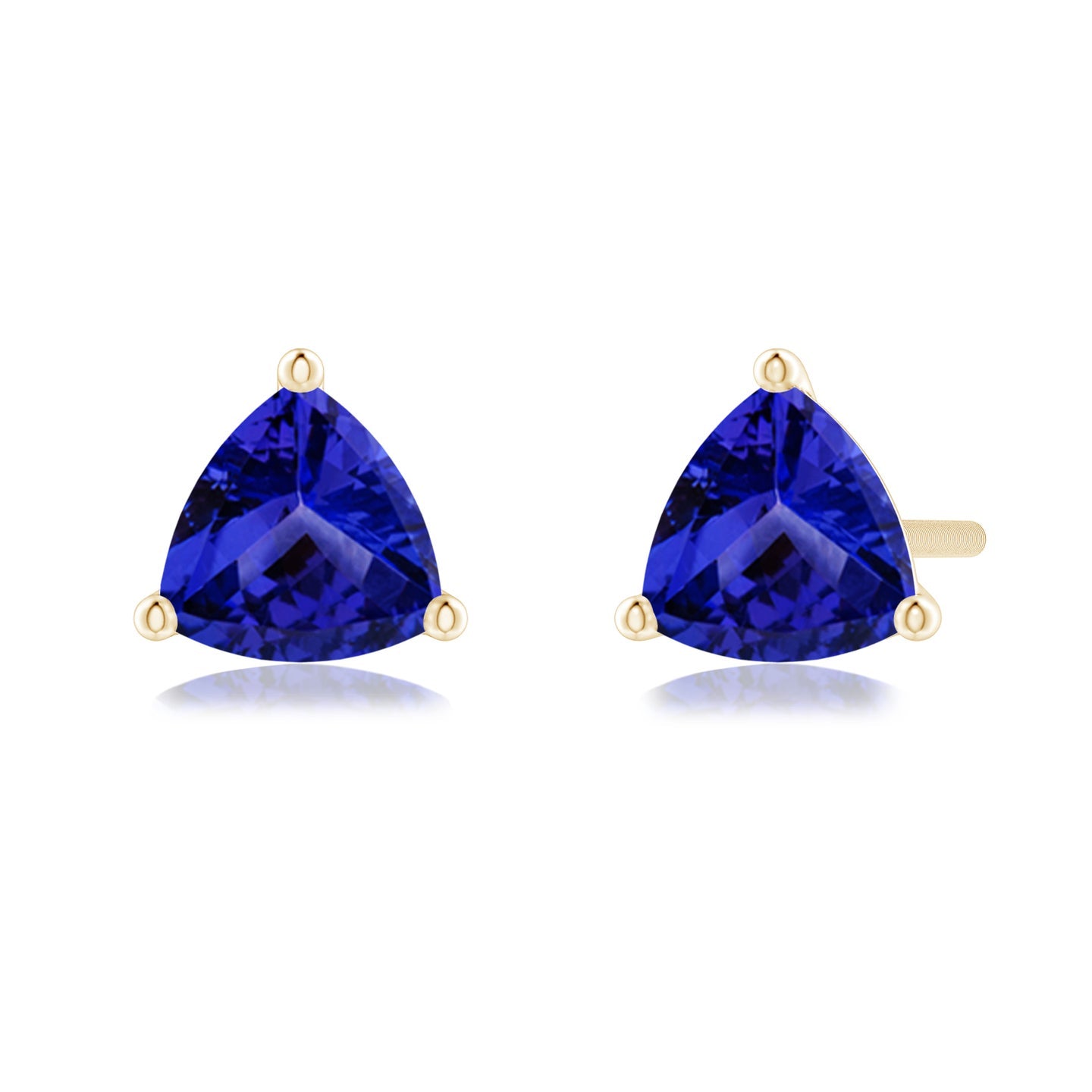 Martini-Set Trillion Tanzanite Stud Earrings