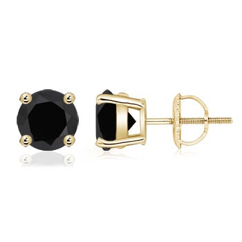 Basket-Set Round Black Onyx Stud Earrings