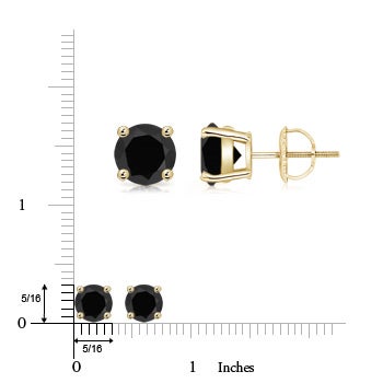 Basket-Set Round Black Onyx Stud Earrings